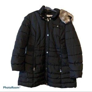 Laundry by Shelli Segal Black Puffer Jacket Fur Ho